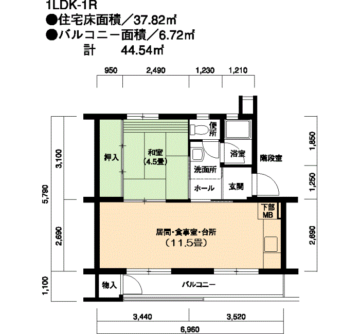 55号棟505号室 間取り