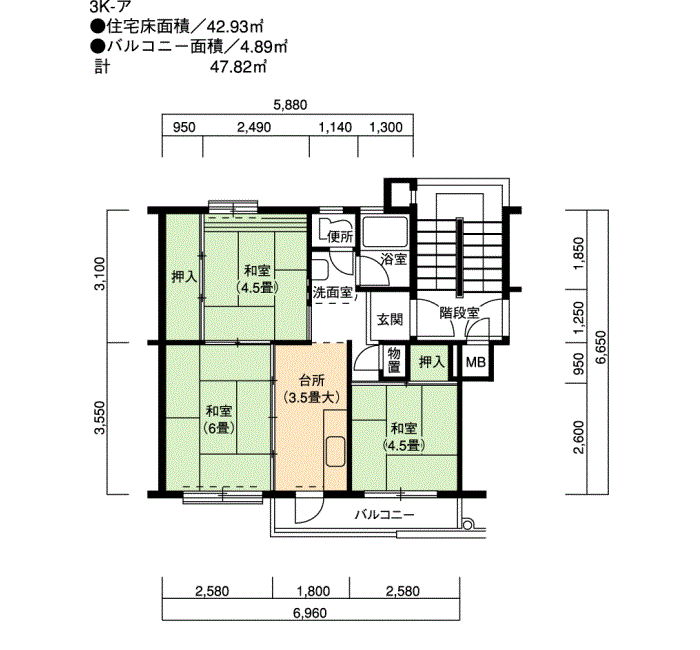 30号棟502号室 間取り