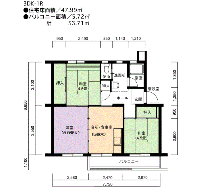 25号棟304号室 間取り