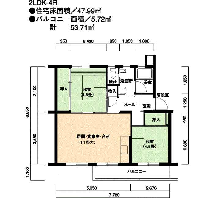 105号棟408号室 間取り