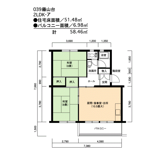 324号棟206号室 間取り