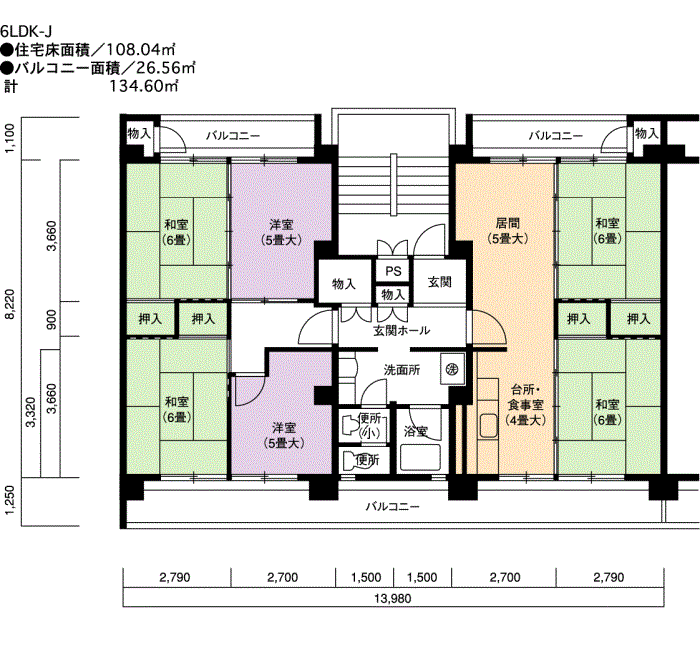 606号棟402号室 間取り