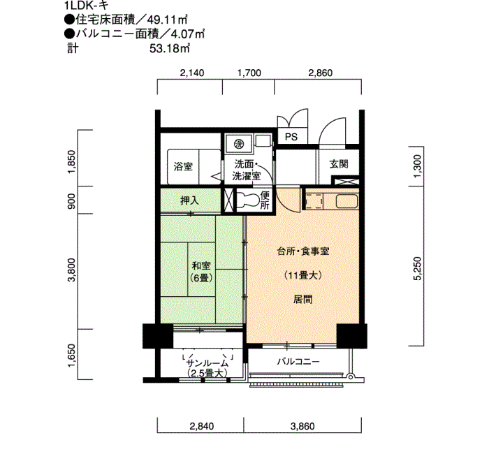 802号室 間取り