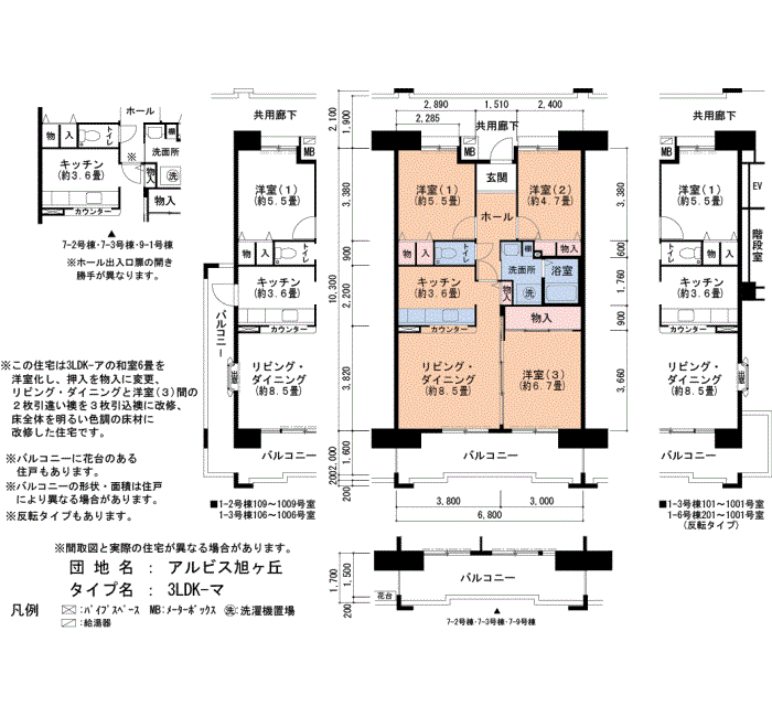 9-1号棟202号室 間取り
