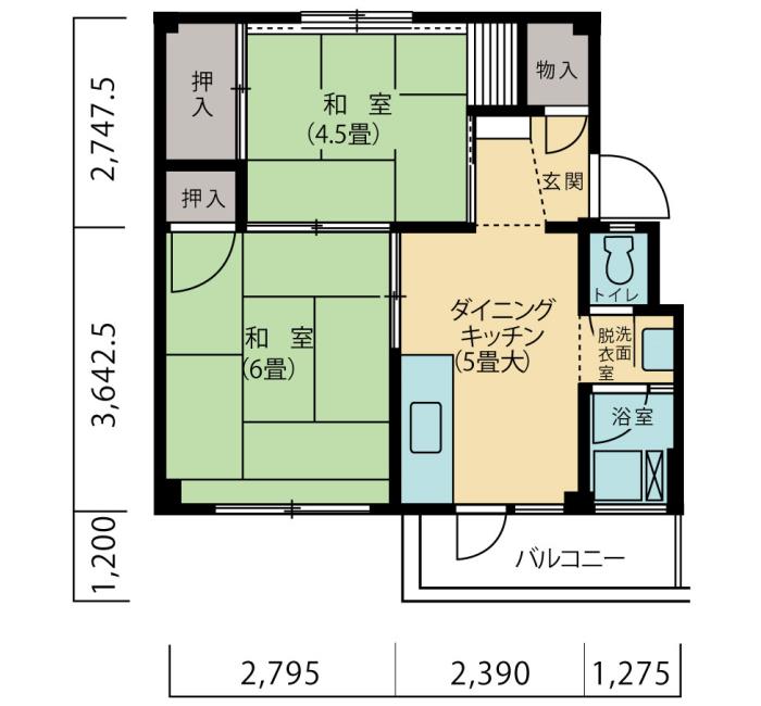 2号棟406号室 間取り