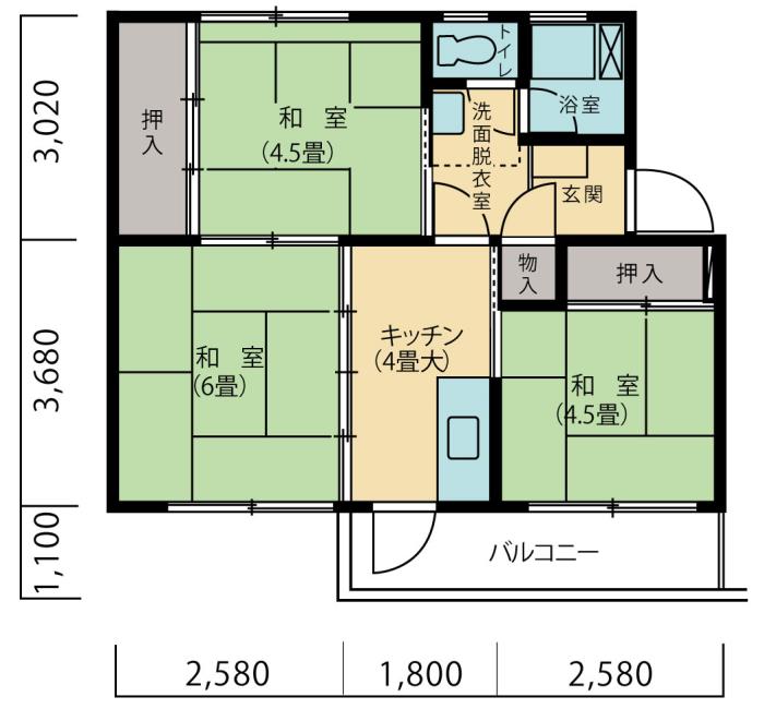 6号棟503号室 間取り