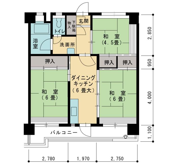 8号棟701号室 間取り
