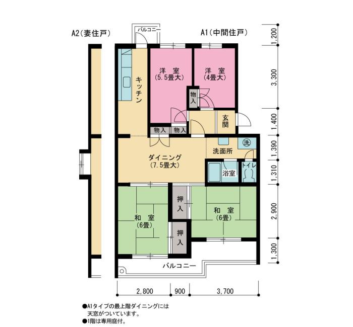 19号棟503号室 間取り