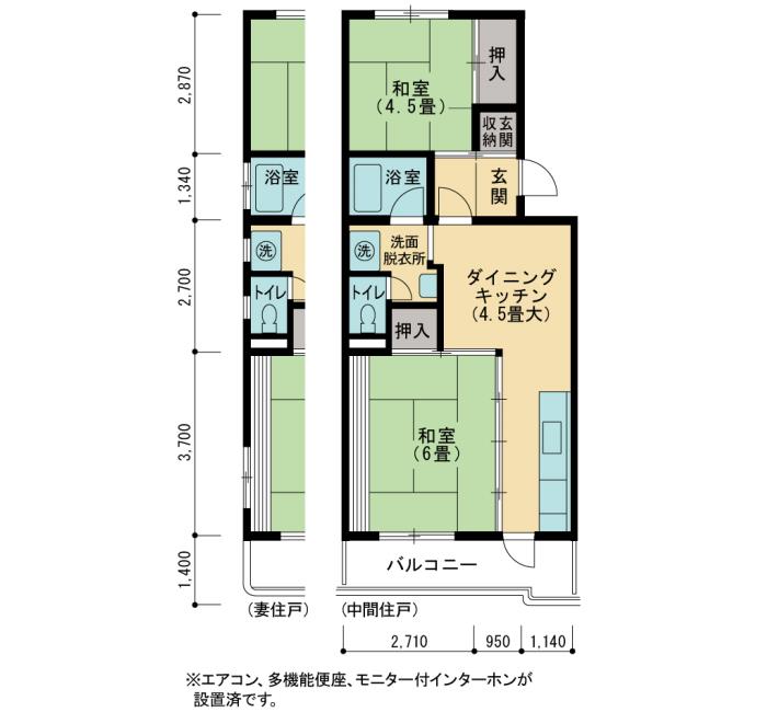 24号棟402号室 間取り