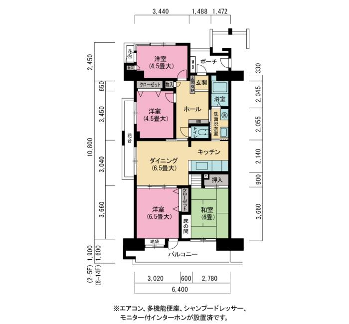 3号棟613号室 間取り