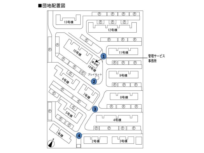apartment 三田市あかしあ台三丁目28番地

住棟配置図