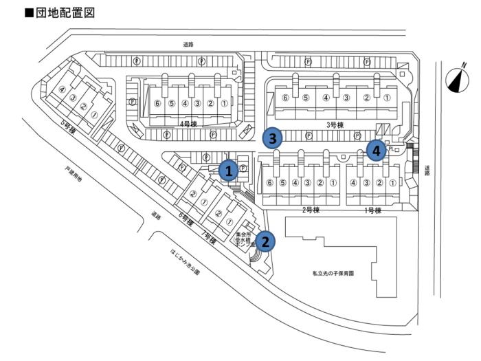 apartment 三田市あかしあ台5丁目30番地の2

住棟配置図