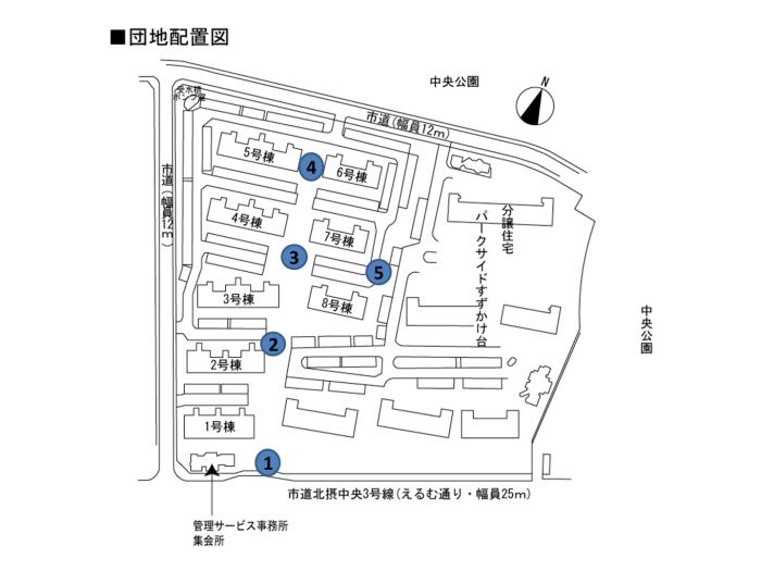 apartment 三田市すずかけ台三丁目5番

住棟配置図